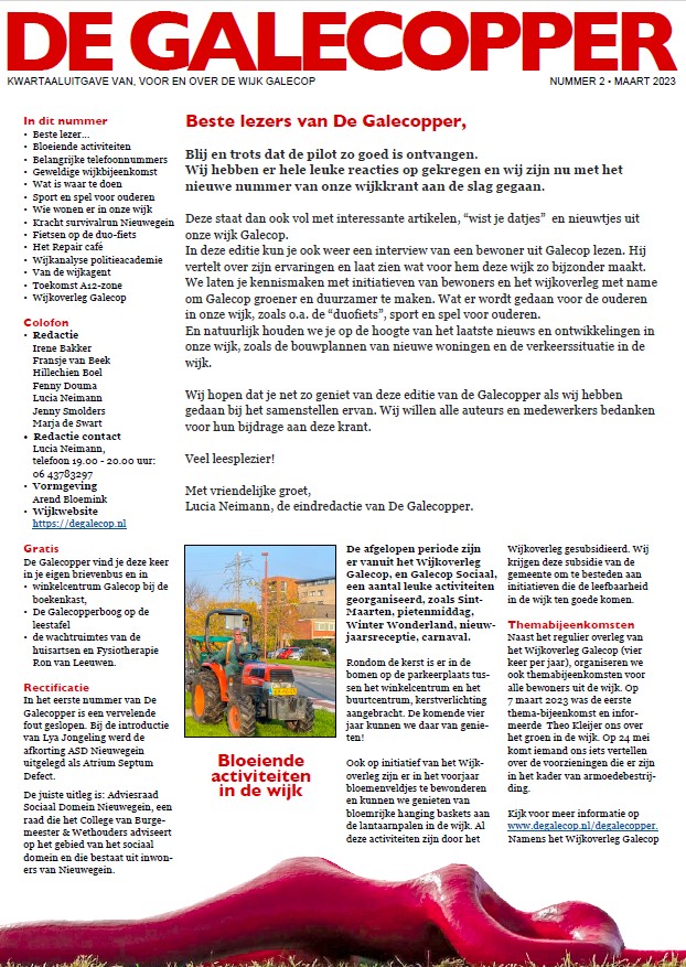 Plaatje voorkant wijkkrant